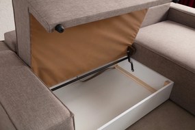 Sofá-Cama de Canto Pırlo – Castanho – 260x78x170 cm