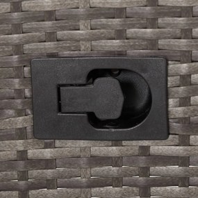 9 pcs conjunto jantar exterior c/ almofadões vime PE cinzento