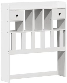 Cama com estante sem colchão 100x200 cm pinho maciço branco