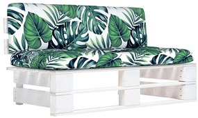 vidaXL Sofá de centro em paletes p/ jardim pinho impregnado a branco