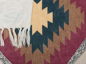 Manta decorativa em algodão multicolor 130 x 180 cm NAGAON Beliani