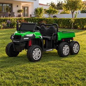 Carro elétrico para crianças RIDER 24V com tração nas quatro rodas (4X 200W), 2 Lugares bateria de lítio, rodas EVA, assento duplo em couro sintético