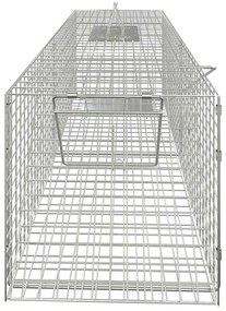 Armadilha p/ animais 64,5x25x26,5 cm ferro galvanizado