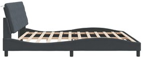 Estrutura de cama c/ luzes LED 200x200cm veludo cinzento-escuro