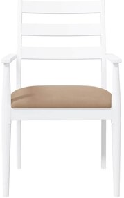 Cadeiras de jantar com almofadões 2 pcs madeira maciça branco