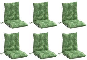 Almofadões cadeira de encosto baixo 6 pcs oxford padrão folhas
