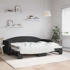 Sofá-cama com gavetão 80x200 cm tecido preto