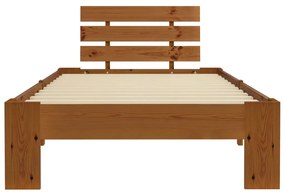 Estrutura de cama 100x200 cm pinho maciço castanho mel