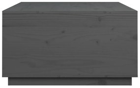 Mesa de centro 80x80x45 cm madeira de pinho maciça cinza