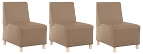 Cadeiras de Sofá 3 pcs Cappuccino 55 x 74 x 82 cm