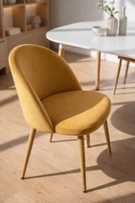 Pack 4 Cadeiras Vint Veludo - Mostarda