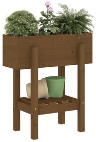 Vaso/floreira de jardim 62x30x69 cm pinho maciço castanho-mel