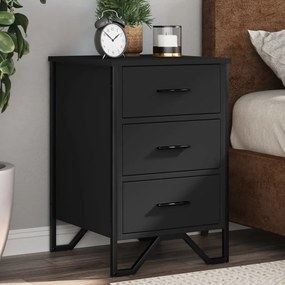 vidaXL Mesa de cabeceira 40x41x60 cm derivados de madeira preto