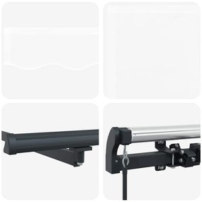 Toldo Retrátil Manual Branco 500 × 350 cm Poliéster