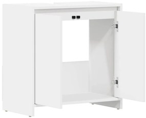 Armário de casa de banho 60x33x61 cm contraplacado branco