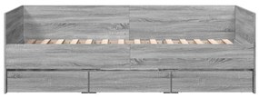 Sofá-cama com gavetas sem colchão 90x200 cm cinzento sonoma
