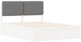 vidaXL Estrutura de Cama com Cabeceira Estofada Cinzento-claro