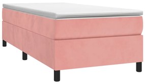 Estrutura de cama 90x200 cm veludo rosa