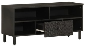 Móvel de TV 100x33x46 cm madeira de mangueira maciça preto