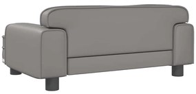 Cama para cães 70x45x30 cm couro artificial cinzento