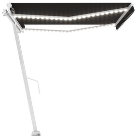 Toldo retrátil manual com LED 400x350 cm antracite