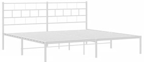 Estrutura de cama com cabeceira 180x200 cm metal branco