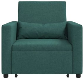 Sofá-Cama Conversível 3 em 1 Verde Escuro