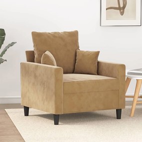 Poltrona 60 cm veludo castanho