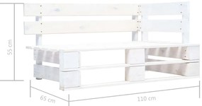 6 pcs conj. lounge paletes + almofadões pinho impregnado branco