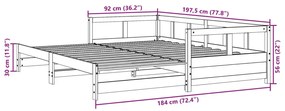 Sofá-cama sem colchão 90x190 cm pinho maciço castanho-mel