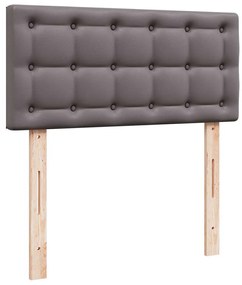 Cama otomana com colchão 100x200 cm couro artificial cinzento