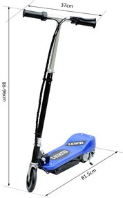 ® Trotinete Eléctrico Tipo Scooter com Guiador Ajustável – Cor Azul - 81.5x37x96cm