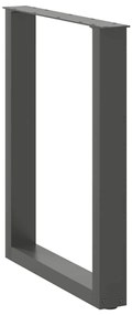 Pés para mesa de jantar em formato de U, 3 peças, antracite, 70x(72-73