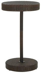45855 vidaXL Mesa de jardim 60,5x106 cm vime PE castanho