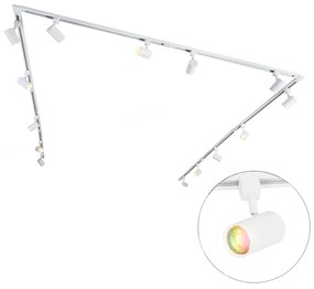 LED Sistema de trilho monofásico inteligente com 14 focos brancos incl. Moderno