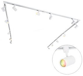 Sistema de calhas inteligente monofásico com 14 focos brancos incl. Wifi GU10 - Jeana