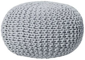 Pufe redondo em tricot cinzento claro 40 x 25 cm CONRAD Beliani