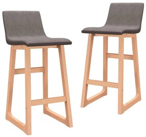 vidaXL Bancos de bar 2 pcs tecido cinzento-claro