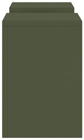 Suportes de Planta para Exterior Pilar 2 pcs Verde Azeitona 24x24x35 c