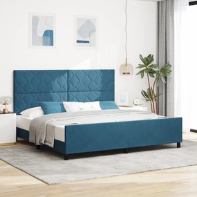 Estrutura de Cama vidaXL Azul Escuro 200x200 cm Veludo