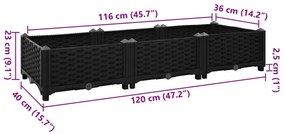 Canteiro elevado 120x40x23 cm polipropileno