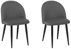 Conjunto de 2 cadeiras em veludo cinzento VISALIA Beliani