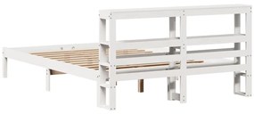 Cama sem colchão 135x190 cm madeira de pinho maciça branco