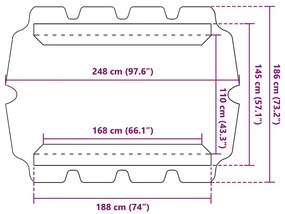 Toldo suplente baloiço jardim cinza-acastanhado