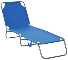 Espreguiçadeira de Jardim Dobrável com Encosto Ajustável – 187x55x24 c