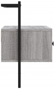 Móvel TV de parede 60,5x30x51 cm deriv. madeira cinzento sonoma