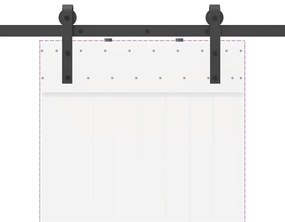 Kit de ferragens para porta deslizante 152,5 cm aço preto
