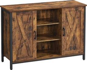 Aparador 100 x 35 x 70 cm Castanho Vintage-preto