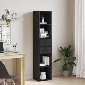 Estante Modular vidaXL Preta em Carvalho 36x30x171 cm em Madeira Engenharia