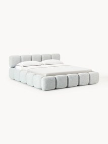 Bouclé Upholstered Bed Tayla with Storage Space